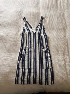 Astr Navy and White Striped Sundress